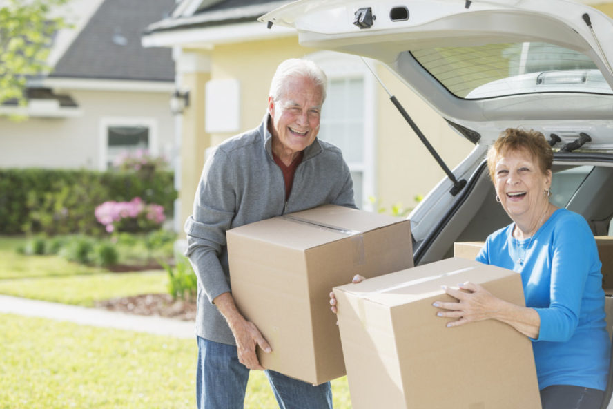 An older retired couple moving out of their home and coming to realize the challenges faced when downsizing.